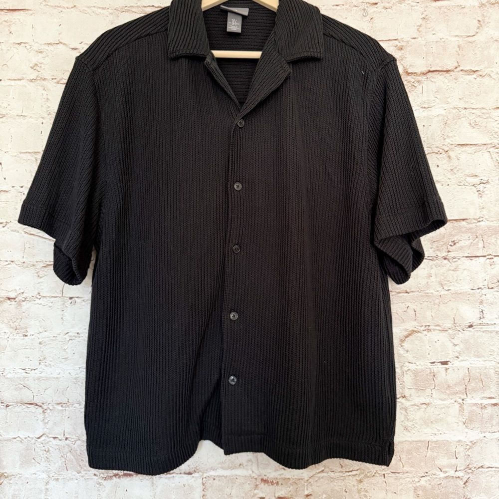H&M sweater knit button up shirt